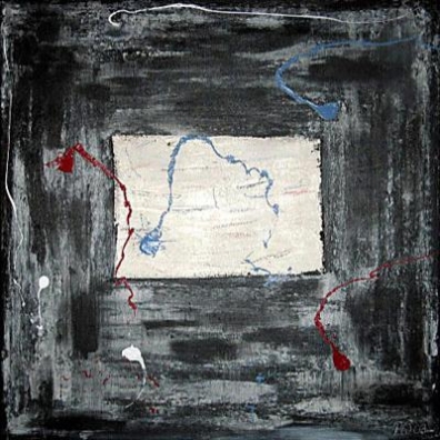 death sea - 60 x 60 cm, Acryl und Mischtechnik mit Sand aus dem Toten Meer auf Leinwand 