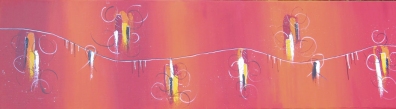 like a fire - 60 x 180 cm, Acryl und Mischtechnik auf Leinwand (verkauft) 